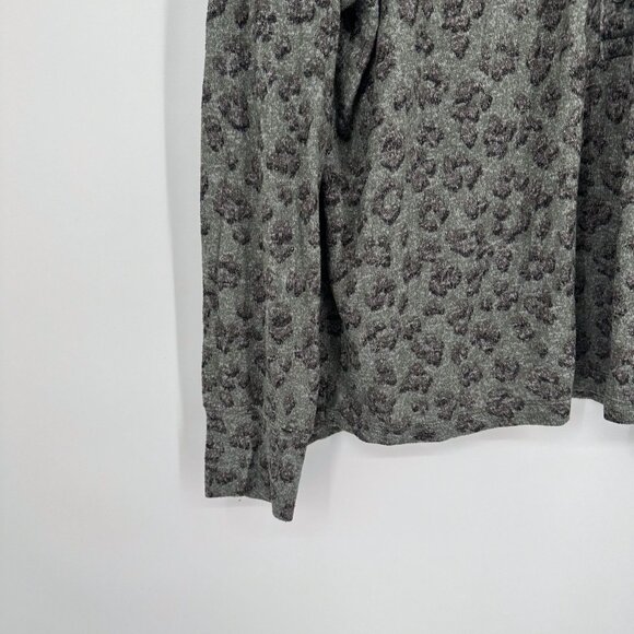 LUCKY BRAND Hacci Henley STRETCHY Knit Top‎ Blouse Green L OVERSIZE - Picture 2 of 6